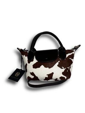 NWT House of Harlow 1960 Cow Print Genuine Calf Hair Mini Crossbody Bag